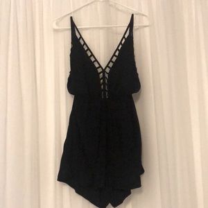 Black romper open back
